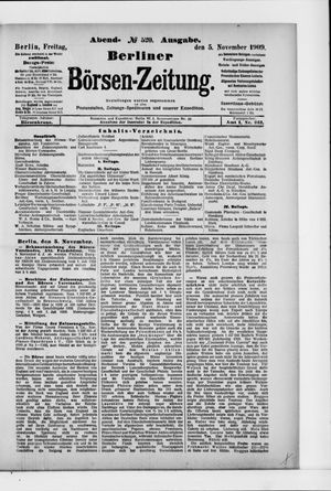 Berliner Börsen-Zeitung vom 05.11.1909