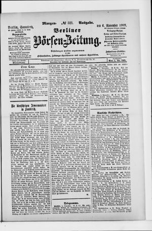 Berliner Börsen-Zeitung vom 06.11.1909