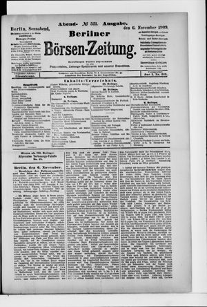 Berliner Börsen-Zeitung vom 06.11.1909