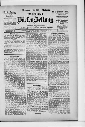 Berliner Börsen-Zeitung vom 07.11.1909