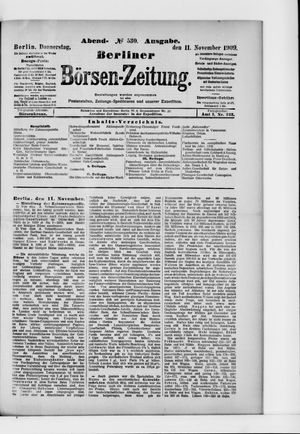 Berliner Börsen-Zeitung vom 11.11.1909