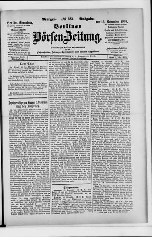 Berliner Börsen-Zeitung vom 13.11.1909