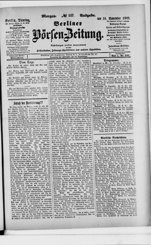 Berliner Börsen-Zeitung vom 16.11.1909