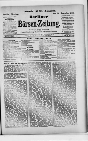 Berliner Börsen-Zeitung vom 16.11.1909