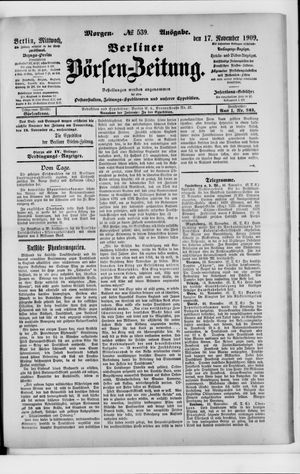 Berliner Börsen-Zeitung vom 17.11.1909