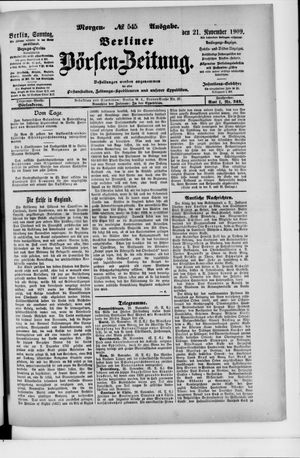 Berliner Börsen-Zeitung vom 21.11.1909