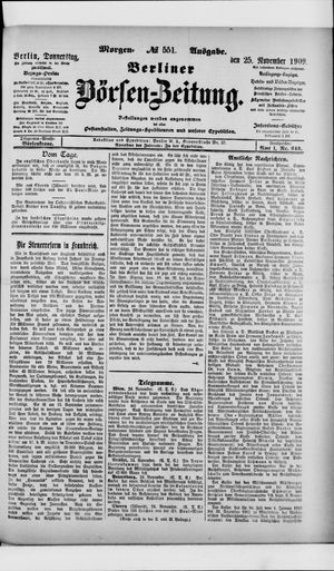 Berliner Börsen-Zeitung vom 25.11.1909