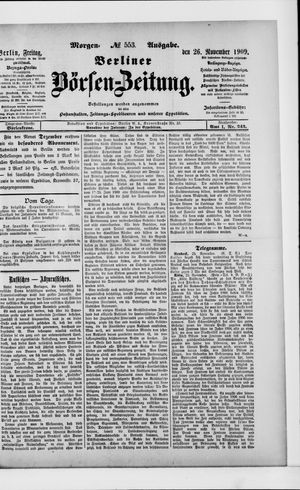 Berliner Börsen-Zeitung vom 26.11.1909