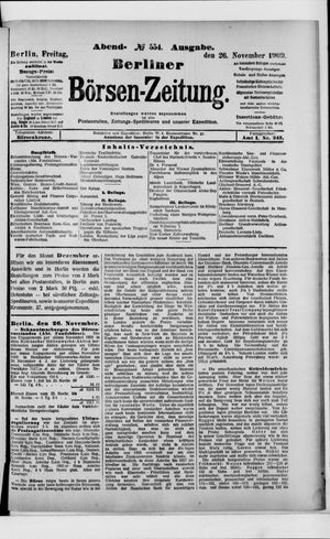 Berliner Börsen-Zeitung vom 26.11.1909