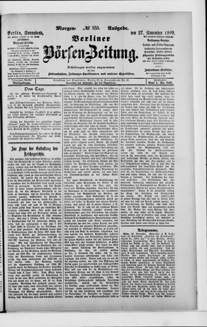Berliner Börsen-Zeitung vom 27.11.1909