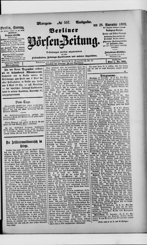 Berliner Börsen-Zeitung vom 28.11.1909