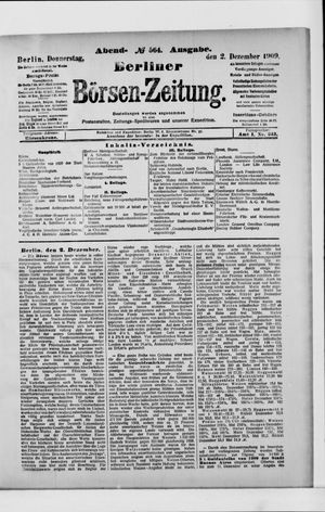 Berliner Börsen-Zeitung vom 02.12.1909