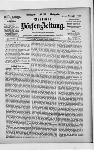 Berliner Börsen-Zeitung vom 04.12.1909