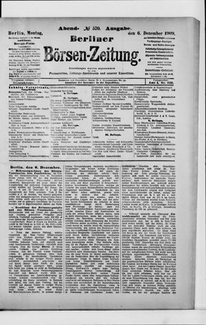 Berliner Börsen-Zeitung vom 06.12.1909