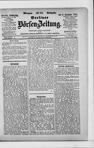 Berliner Börsen-Zeitung vom 09.12.1909