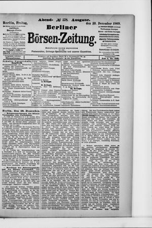 Berliner Börsen-Zeitung vom 10.12.1909