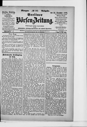 Berliner Börsen-Zeitung vom 14.12.1909