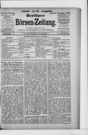 Berliner Börsen-Zeitung vom 17.12.1909