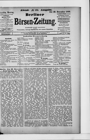 Berliner Börsen-Zeitung vom 20.12.1909