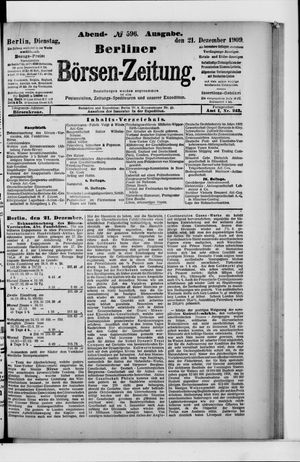 Berliner Börsen-Zeitung vom 21.12.1909