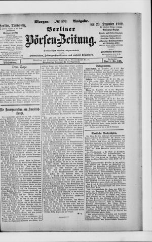 Berliner Börsen-Zeitung vom 23.12.1909