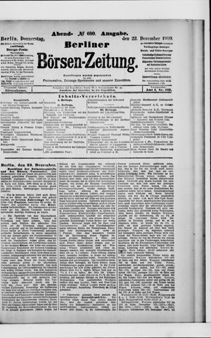 Berliner Börsen-Zeitung vom 23.12.1909
