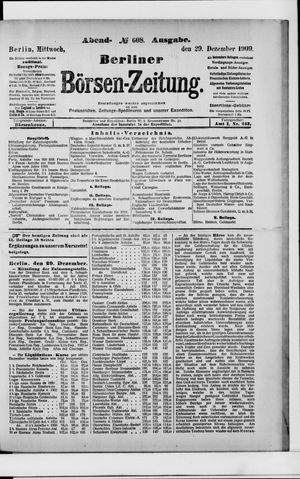 Berliner Börsen-Zeitung vom 29.12.1909