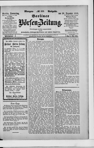 Berliner Börsen-Zeitung vom 30.12.1909