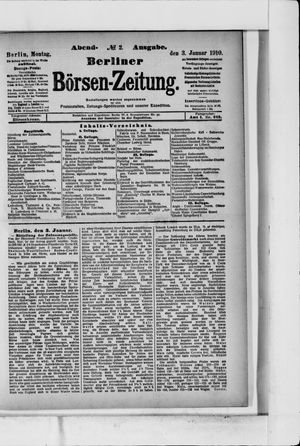 Berliner Börsen-Zeitung vom 03.01.1910