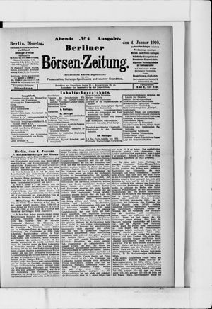 Berliner Börsen-Zeitung vom 04.01.1910