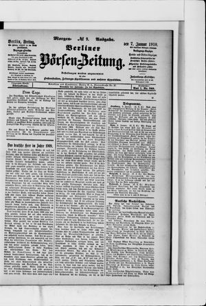 Berliner Börsen-Zeitung vom 07.01.1910