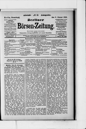 Berliner Börsen-Zeitung on Jan 8, 1910