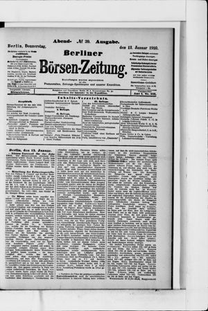 Berliner Börsen-Zeitung vom 13.01.1910