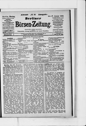 Berliner Börsen-Zeitung vom 17.01.1910