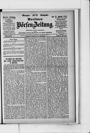 Berliner Börsen-Zeitung vom 18.01.1910