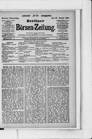 Berliner Börsen-Zeitung vom 20.01.1910