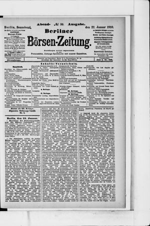 Berliner Börsen-Zeitung vom 22.01.1910