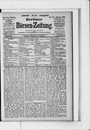 Berliner Börsen-Zeitung vom 24.01.1910
