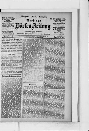 Berliner Börsen-Zeitung vom 25.01.1910