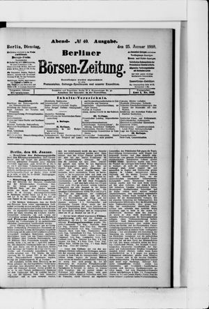 Berliner Börsen-Zeitung vom 25.01.1910