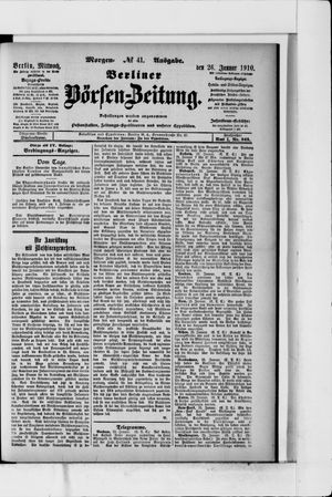 Berliner Börsen-Zeitung vom 26.01.1910