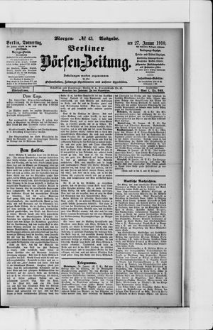 Berliner Börsen-Zeitung on Jan 27, 1910
