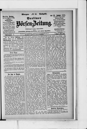 Berliner Börsen-Zeitung vom 28.01.1910