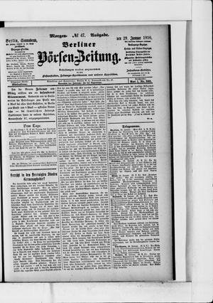 Berliner Börsen-Zeitung on Jan 29, 1910