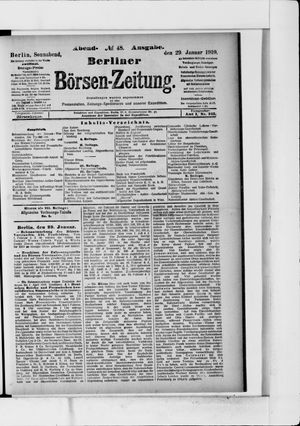Berliner Börsen-Zeitung vom 29.01.1910