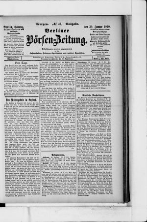 Berliner Börsen-Zeitung vom 30.01.1910