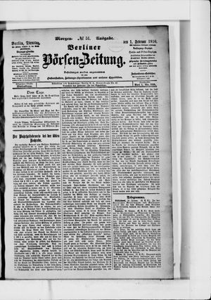 Berliner Börsen-Zeitung vom 01.02.1910