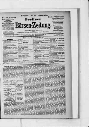 Berliner Börsen-Zeitung vom 02.02.1910