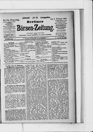 Berliner Börsen-Zeitung vom 03.02.1910