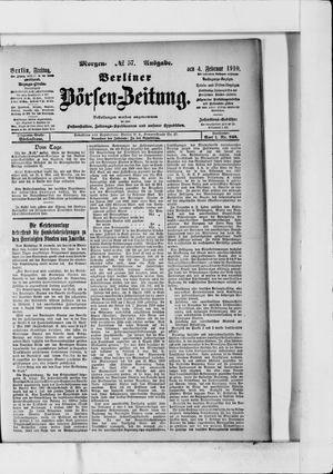 Berliner Börsen-Zeitung vom 04.02.1910